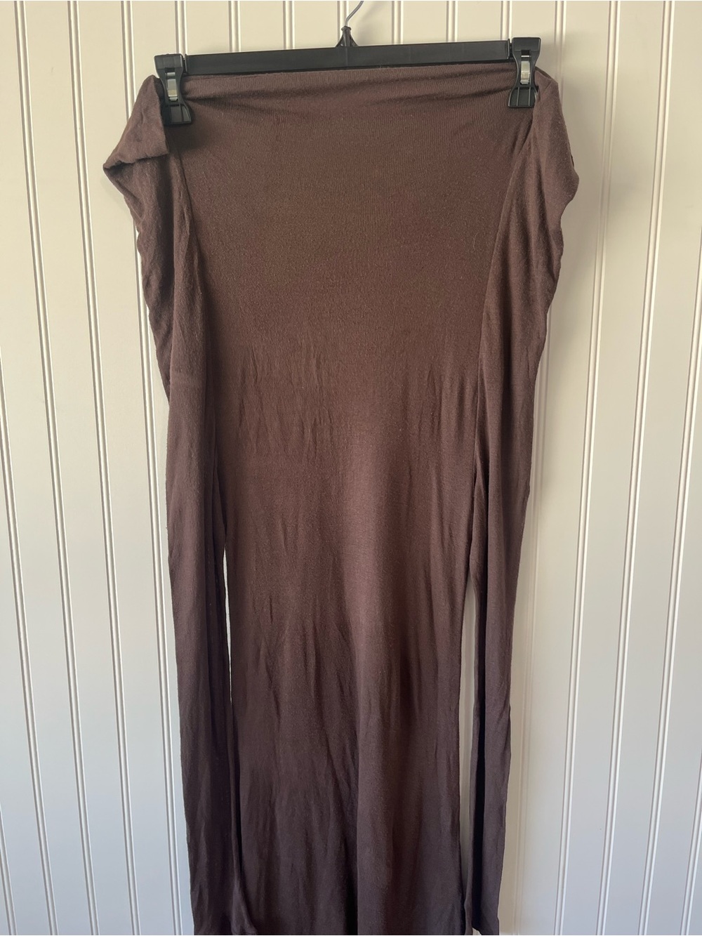Off-Shoulder Long Sleeve Maxi Dress in Dark Brown - Picture 7 of 9